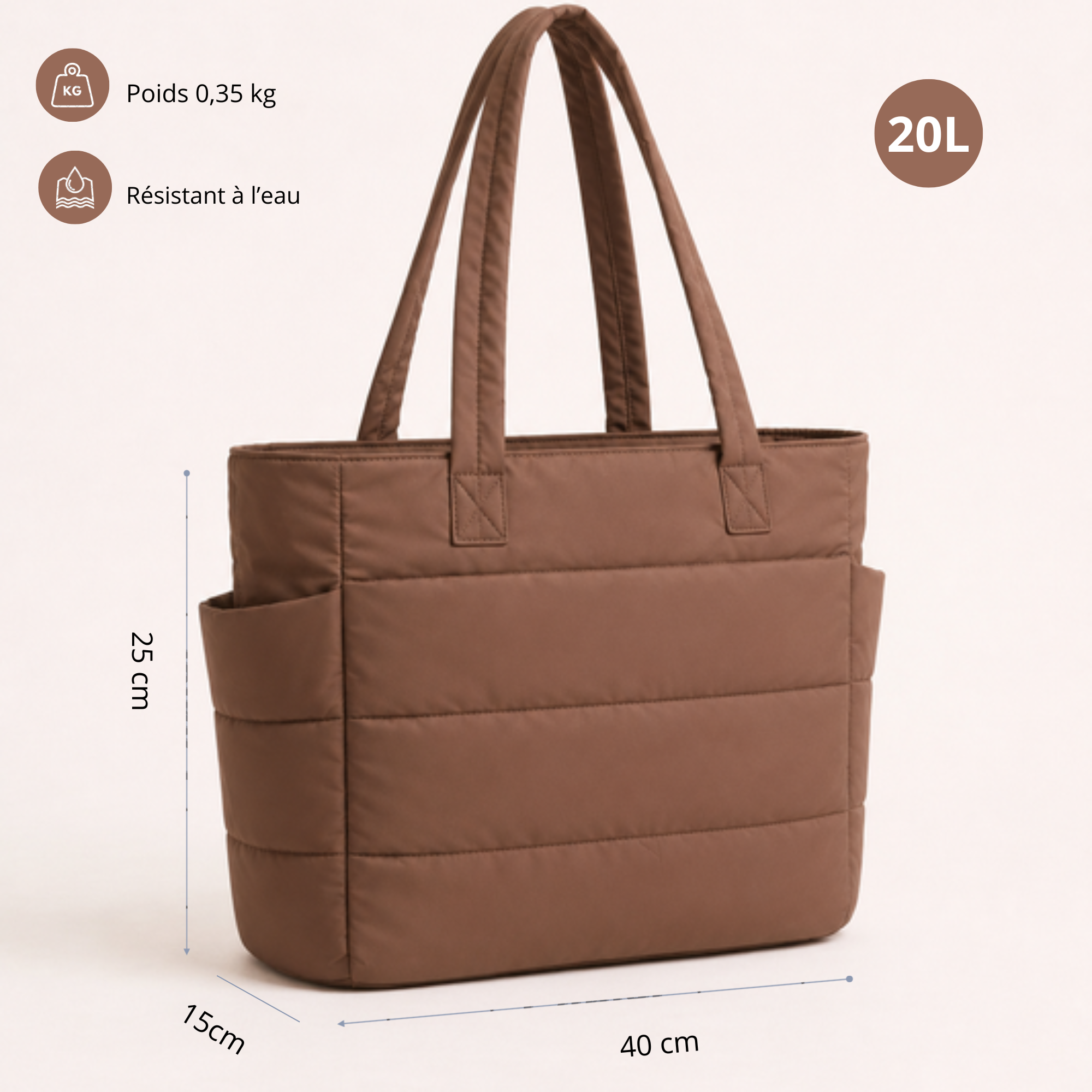 Sac organisé marron