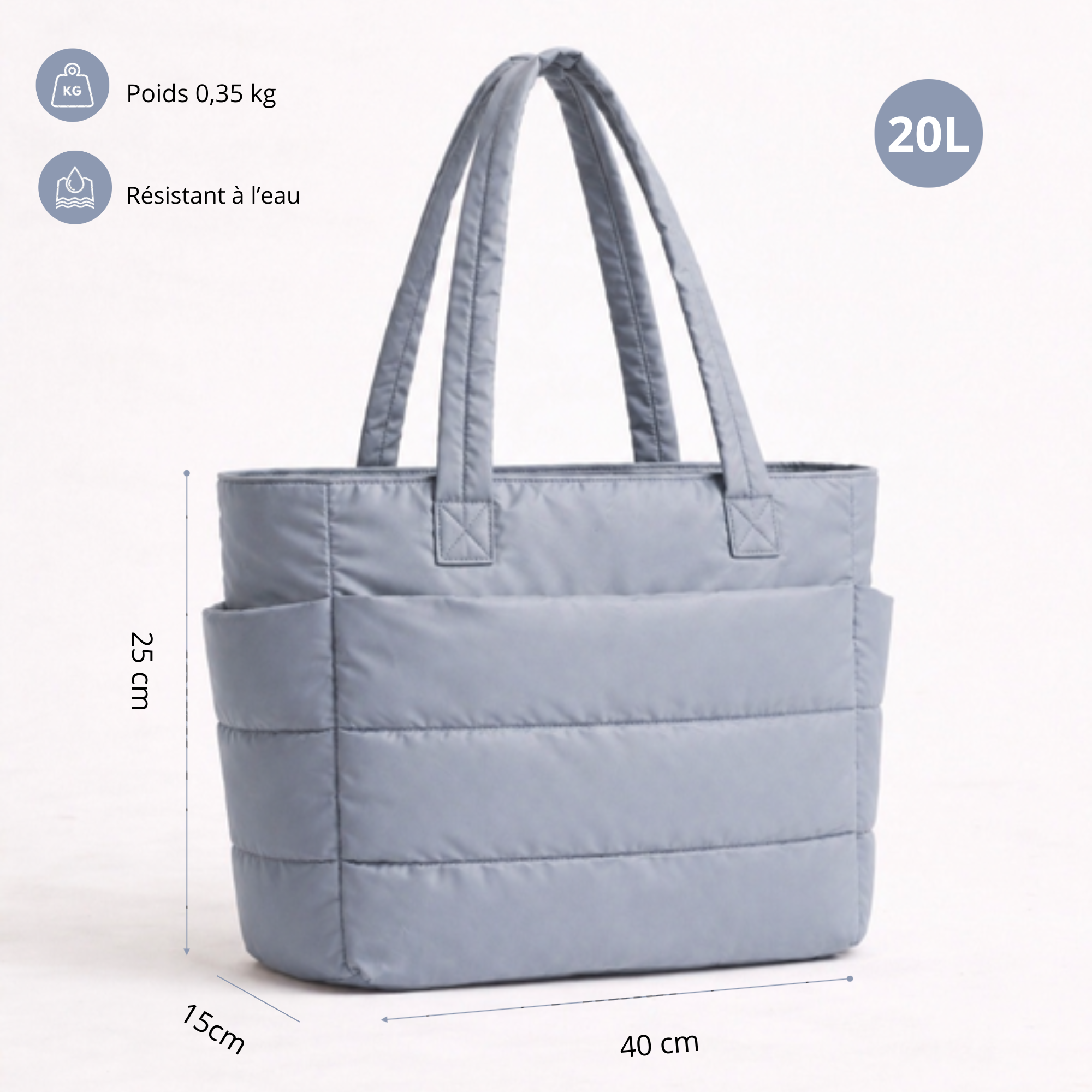Sac organisé gris