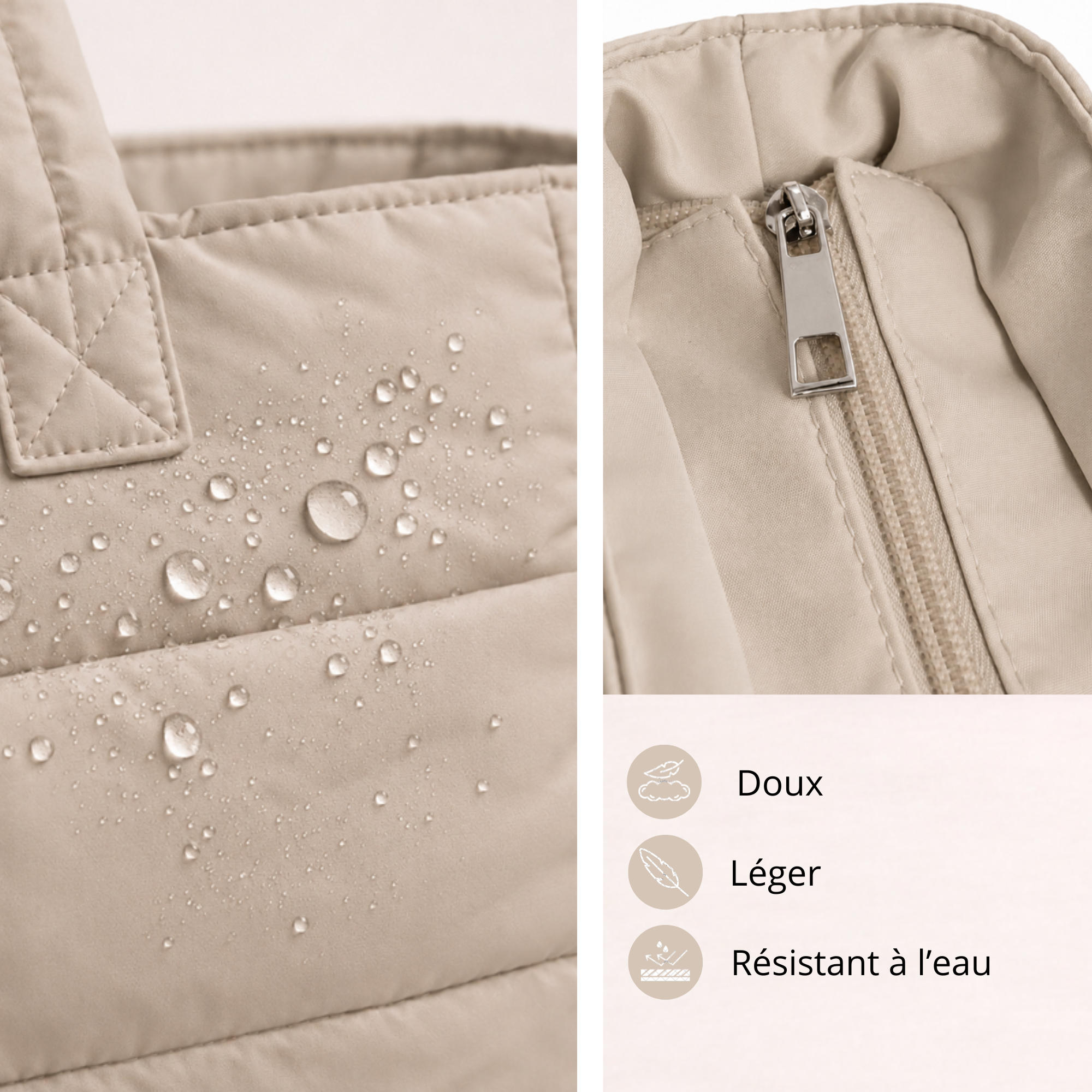 Sac organisé beige crème