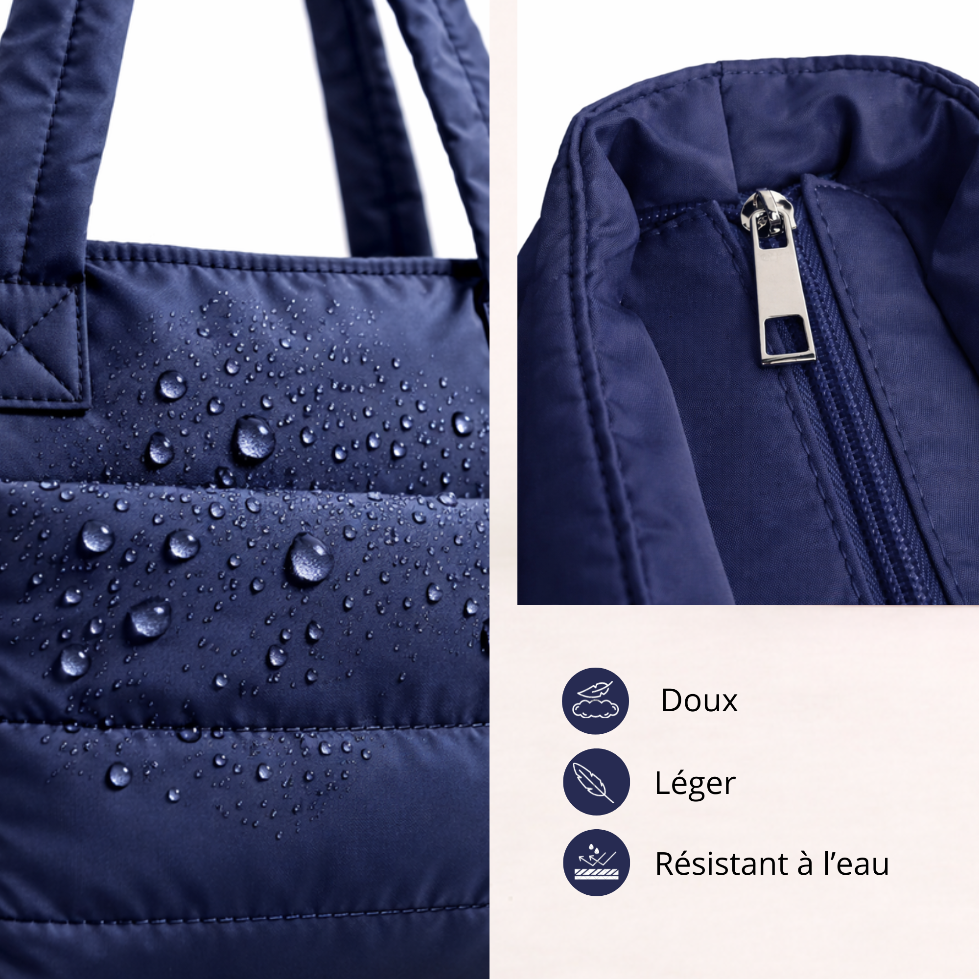 Sac organisé bleu encre