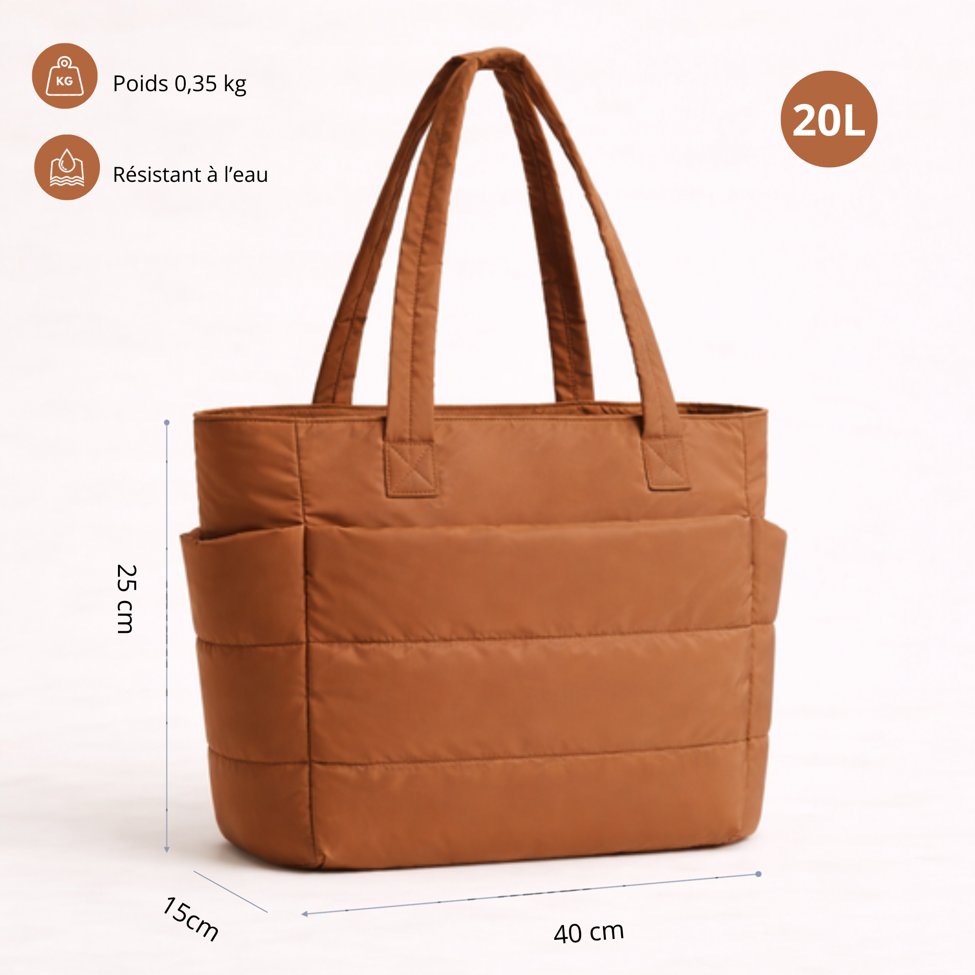 Sac organisé camel