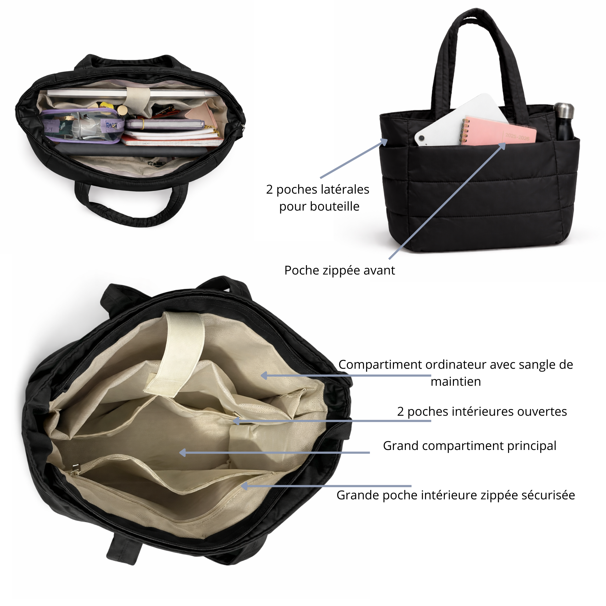 Sac organisé noir