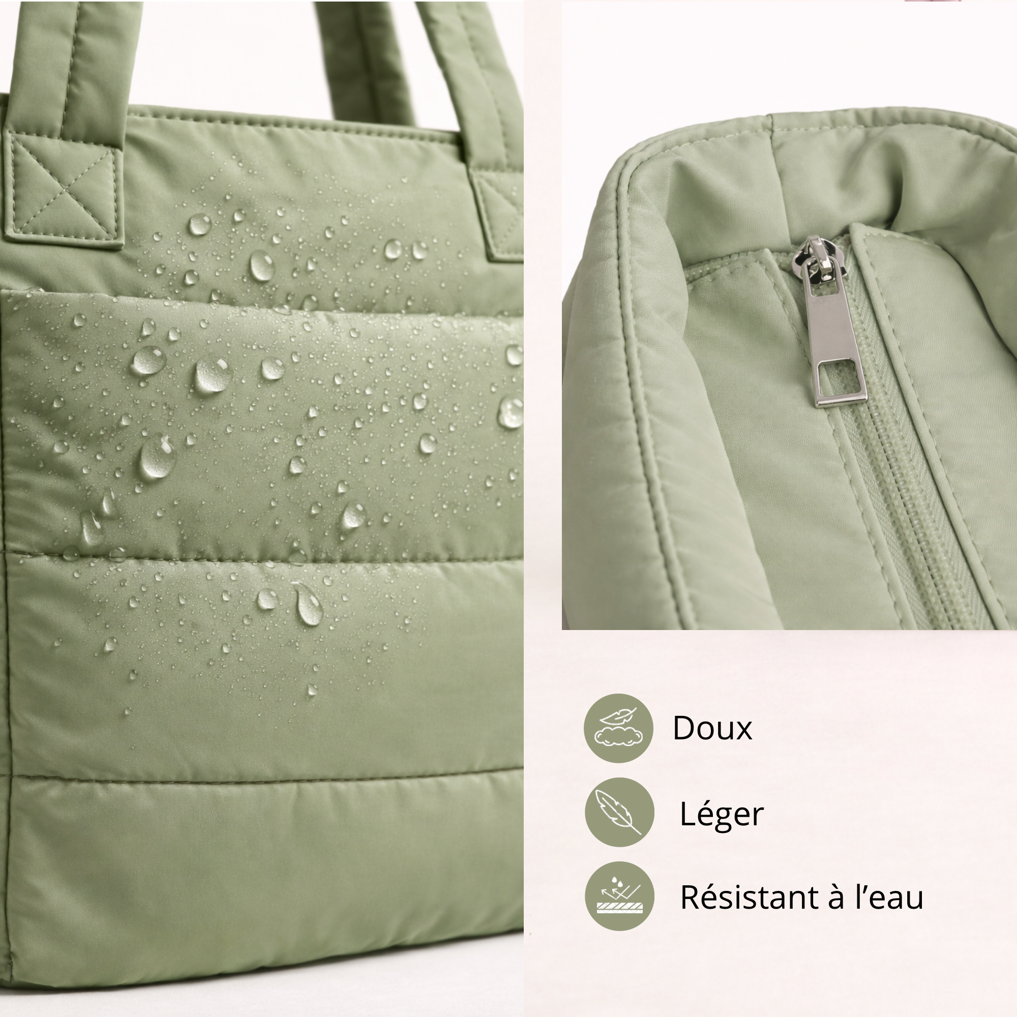 Sac organisé vert sauge