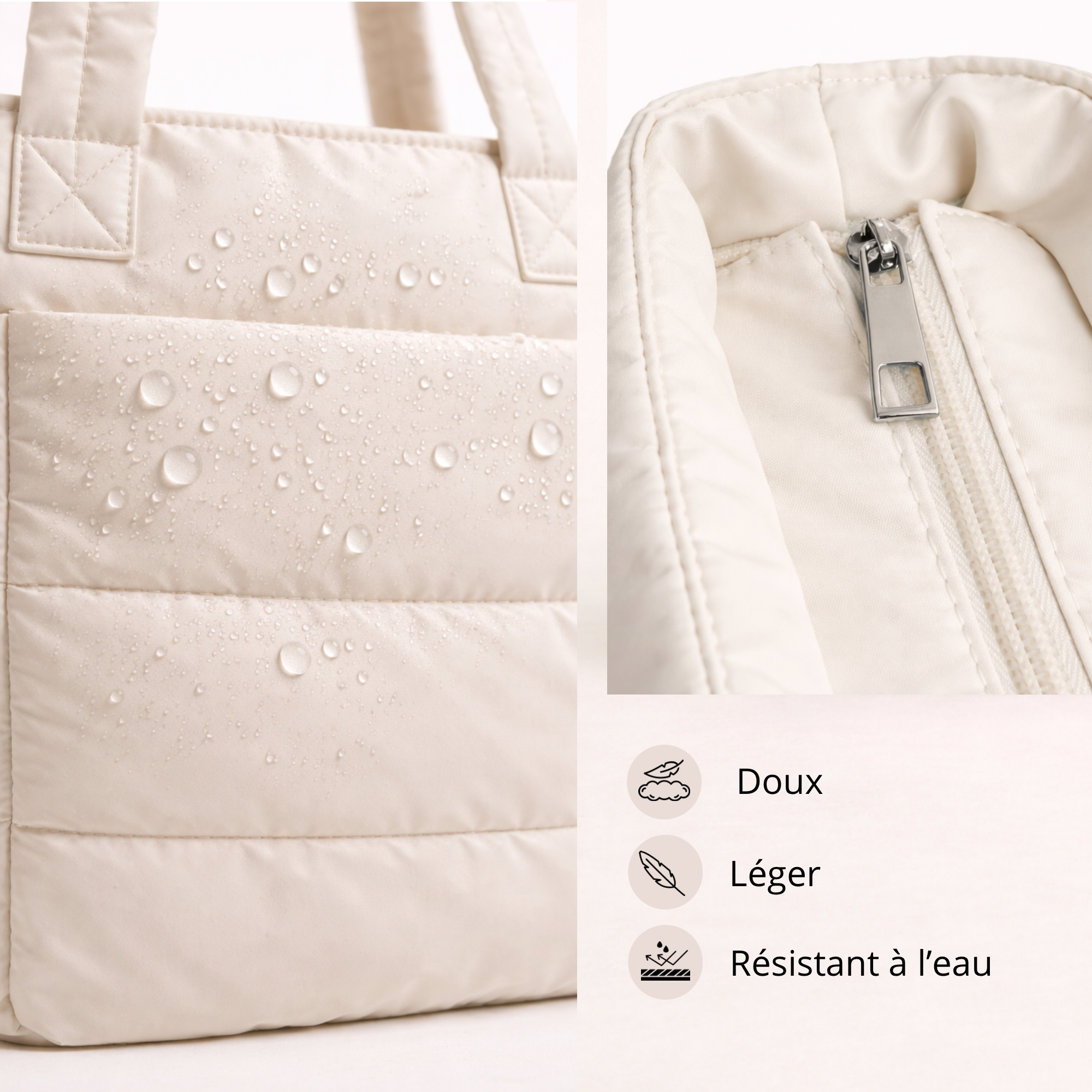 Sac organisé beige crème