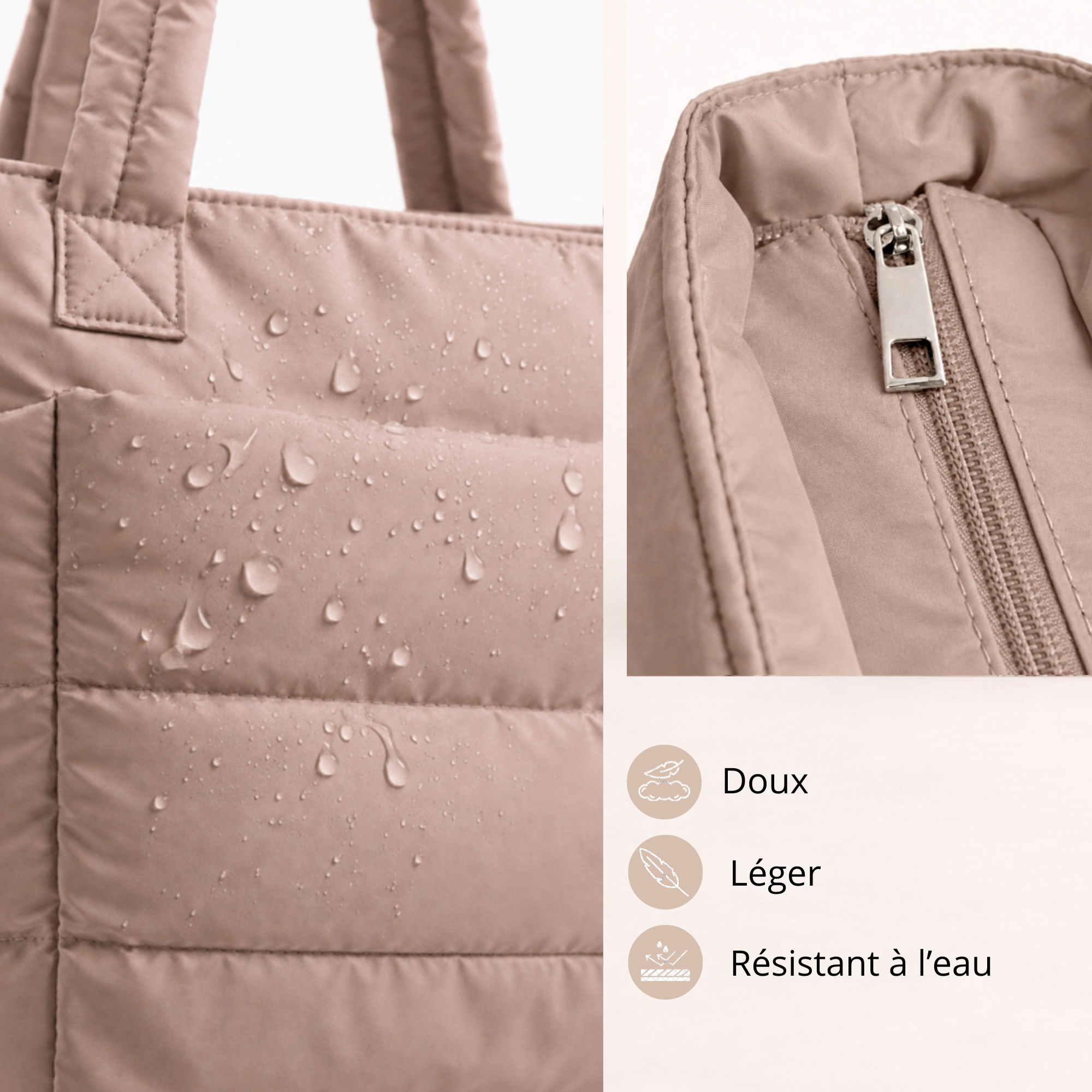 Sac organisé beige sable